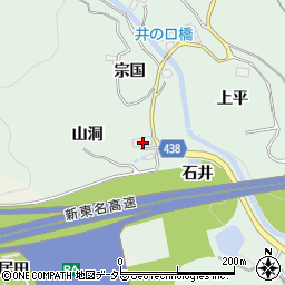 愛知県新城市牛倉山洞周辺の地図
