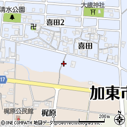 兵庫県加東市喜田26-2周辺の地図