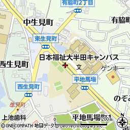 愛知県半田市東生見町周辺の地図