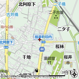愛知県安城市桜井町印内南分46-2周辺の地図