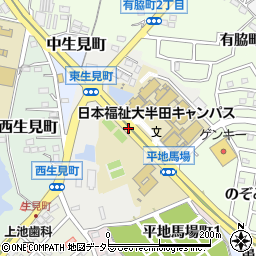 愛知県半田市東生見町周辺の地図