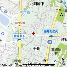 愛知県安城市桜井町印内南分64周辺の地図