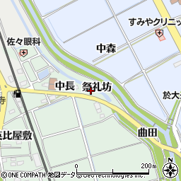 愛知県知多郡阿久比町椋岡祭礼坊周辺の地図