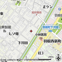 愛知県岡崎市上和田町上川田周辺の地図