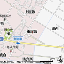 愛知県安城市川島町東屋敷周辺の地図