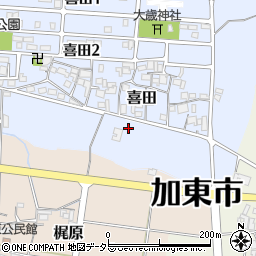 兵庫県加東市喜田22周辺の地図