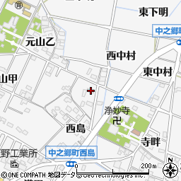 愛知県岡崎市中之郷町西島12周辺の地図