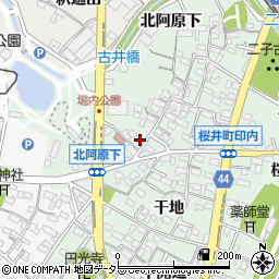 愛知県安城市桜井町印内南分73周辺の地図