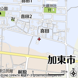 兵庫県加東市喜田24周辺の地図