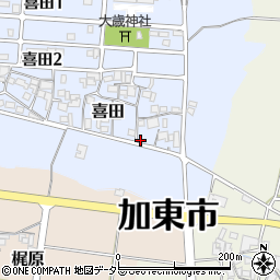 兵庫県加東市喜田14-2周辺の地図