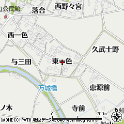 愛知県岡崎市岡町東一色周辺の地図