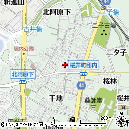 愛知県安城市桜井町（印内南分）周辺の地図