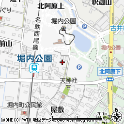愛知県安城市堀内町羽開道周辺の地図