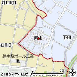 愛知県安城市榎前町向山周辺の地図