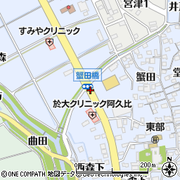 蟹田橋周辺の地図