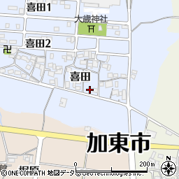 兵庫県加東市喜田121-2周辺の地図