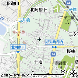 愛知県安城市桜井町印内南分62周辺の地図