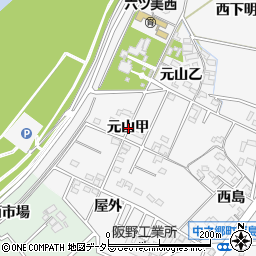 愛知県岡崎市中之郷町元山甲周辺の地図