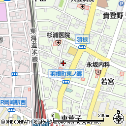 愛知県岡崎市羽根町東ノ郷9周辺の地図