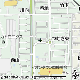 愛知県岡崎市美合町（つむぎ中）周辺の地図