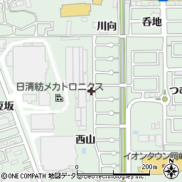愛知県岡崎市美合町中田周辺の地図
