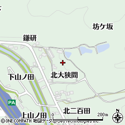 愛知県岡崎市保母町北大狭間周辺の地図