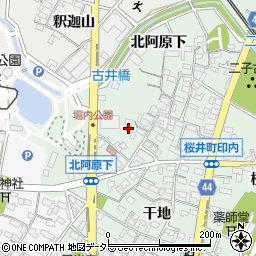 愛知県安城市桜井町印内南分76周辺の地図