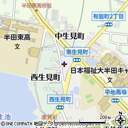 愛知県半田市中生見町9周辺の地図