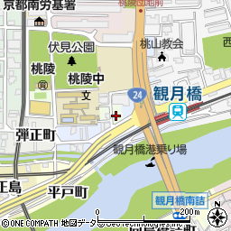 京都府京都市伏見区桃陵町1-14周辺の地図