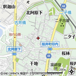 愛知県安城市桜井町印内南分58周辺の地図