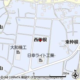 愛知県常滑市久米（西仲根）周辺の地図