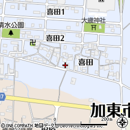 兵庫県加東市喜田90周辺の地図