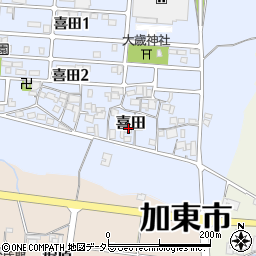 兵庫県加東市喜田104周辺の地図