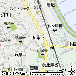 愛知県知多郡阿久比町阿久比五葉下周辺の地図