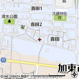 兵庫県加東市喜田89周辺の地図