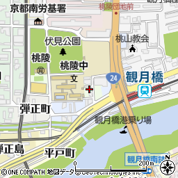 京都府京都市伏見区桃陵町1-5周辺の地図