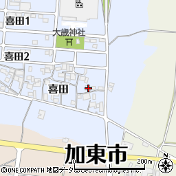 兵庫県加東市喜田141周辺の地図