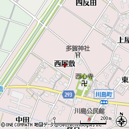愛知県安城市川島町西屋敷周辺の地図