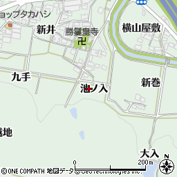 愛知県岡崎市保母町池ノ入周辺の地図