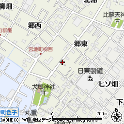 愛知県岡崎市宮地町周辺の地図