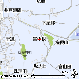 愛知県知多郡阿久比町宮津宮中根周辺の地図