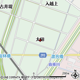愛知県安城市桜井町太田周辺の地図