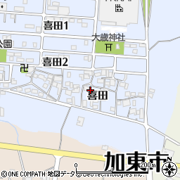 兵庫県加東市喜田100周辺の地図