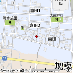兵庫県加東市喜田80周辺の地図