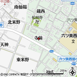 愛知県岡崎市赤渋町寺前周辺の地図