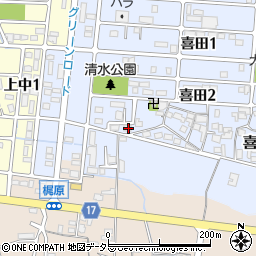 兵庫県加東市喜田71-1周辺の地図