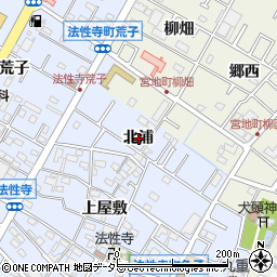 愛知県岡崎市法性寺町北浦周辺の地図
