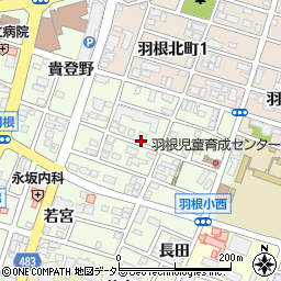 愛知県岡崎市羽根町（池下）周辺の地図