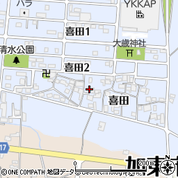 兵庫県加東市喜田86周辺の地図