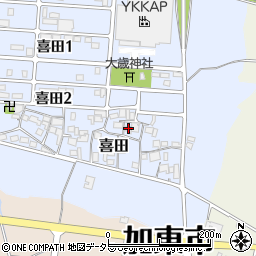 兵庫県加東市喜田117周辺の地図